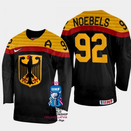 Deutschland Trikot Marcel Noebels 92 IIHF World Championship 2023 Schwarz - Herren